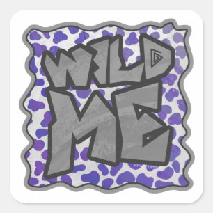 Dalmatian Purple and White Print Square Sticker