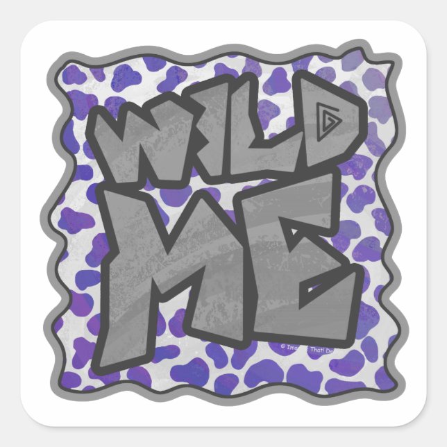 Dalmatian Purple and White Print Square Sticker (Front)