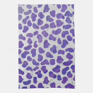 Dalmatian Purple and White Print Tea Towel