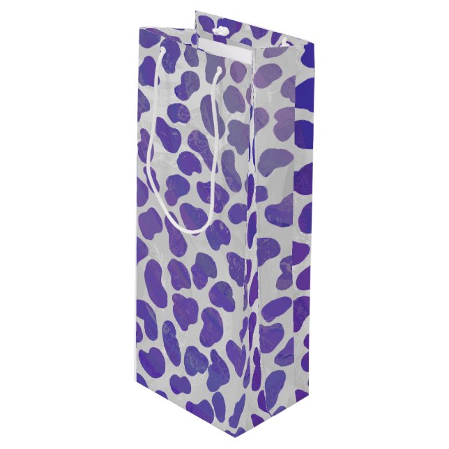 Dalmatian Purple and White Print Wine Gift Bag (Front Angled)