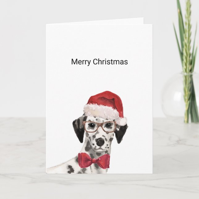 Dalmatian Santa Christmas Card (Front)