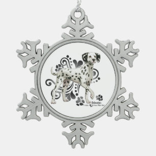 Dalmatian Snowflake Pewter Christmas Ornament