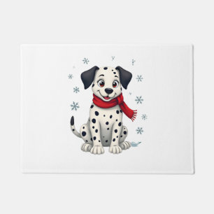 Dalmatian Snowy Fun Doormat