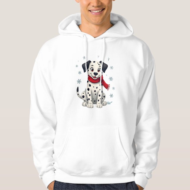 Dalmatian Snowy Fun Hoodie (Front)