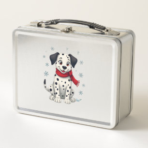 Dalmatian Snowy Fun Metal Lunch Box