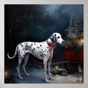 Dalmatian Snowy Sleigh Christmas Decor