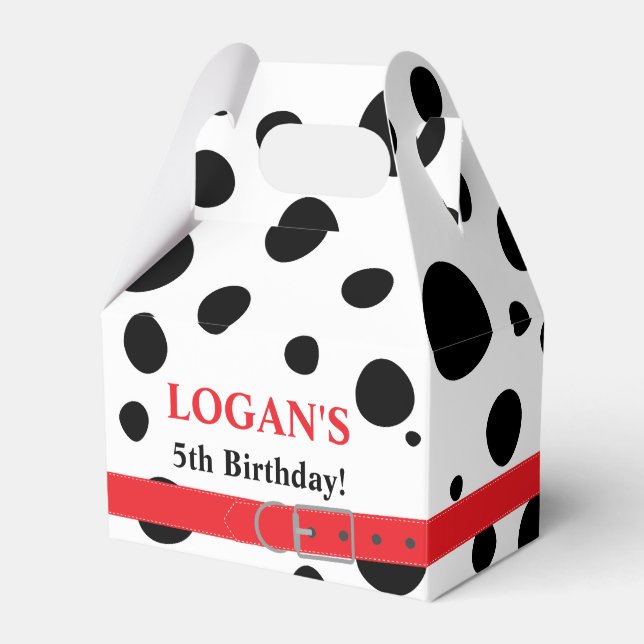 Dalmatian Spots Birthday Favour Box (Front Side)