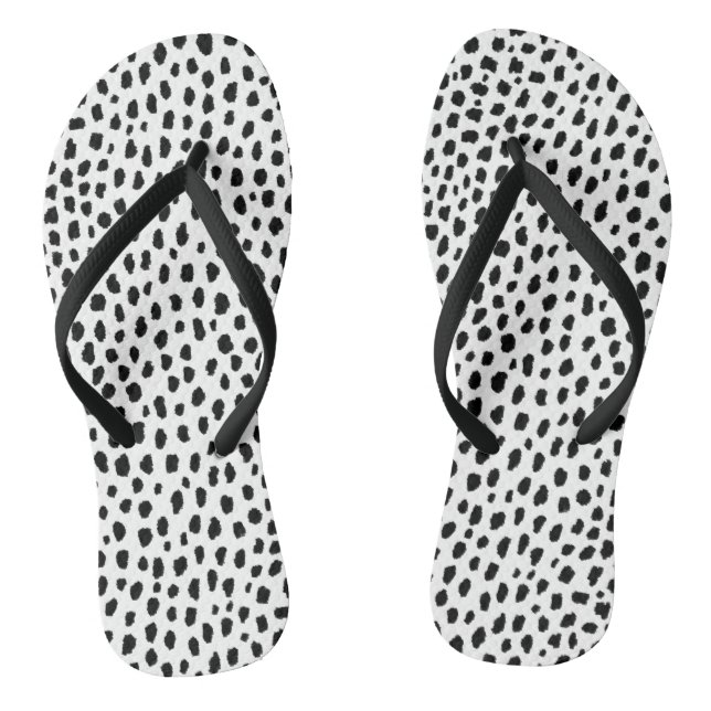 Dalmatian Spots (black/white) Thongs (Footbed)