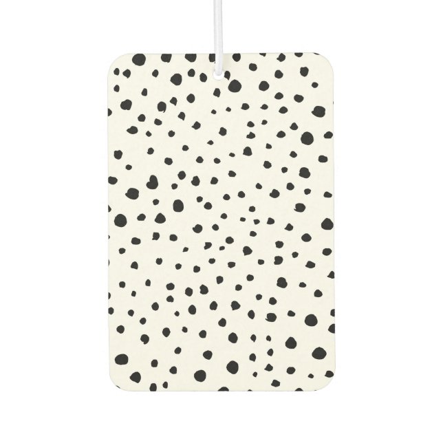 Dalmatian Spots, Dalmatian Dots, Black and White Car Air Freshener (Front)