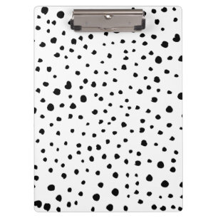 Dalmatian Spots, Dalmatian Dots, Black and White Clipboard