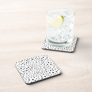 Dalmatian Spots, Dalmatian Dots, Black and White Coaster