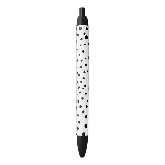 Dalmatian Spots, Dalmatian Dots, Black and White Ink Pen (Front Vertical)