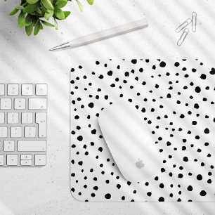 Dalmatian Spots, Dalmatian Dots, Black and White Mouse Pad