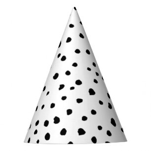 Dalmatian Spots, Dalmatian Dots, Black and White Party Hat