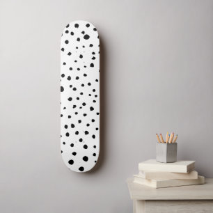 Dalmatian Spots, Dalmatian Dots, Black and White Skateboard