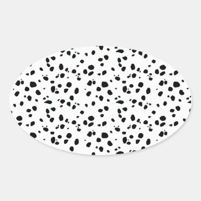 Dalmatian Spots, Dalmatian Print, Dalmatian Fur Oval Sticker (Front)