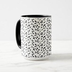 Dalmatian Spots Print Pattern Black And White Mug