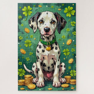Dalmatian St Patrick’s Day Lucky Dog Jigsaw Puzzle