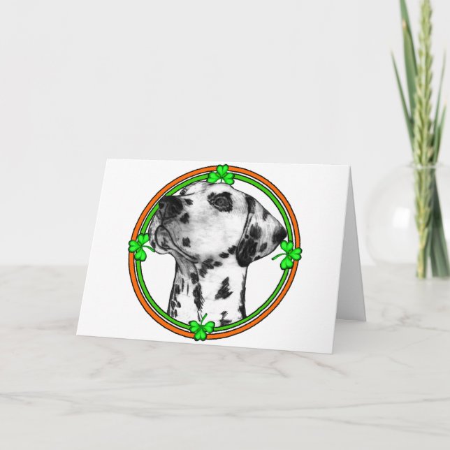 Dalmatian St Patricks Day Card (Front)