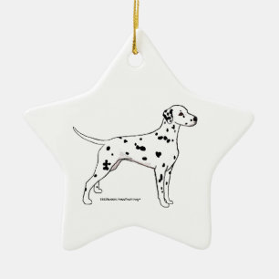 Dalmatian Star -- Black-Spotted Ceramic Ornament