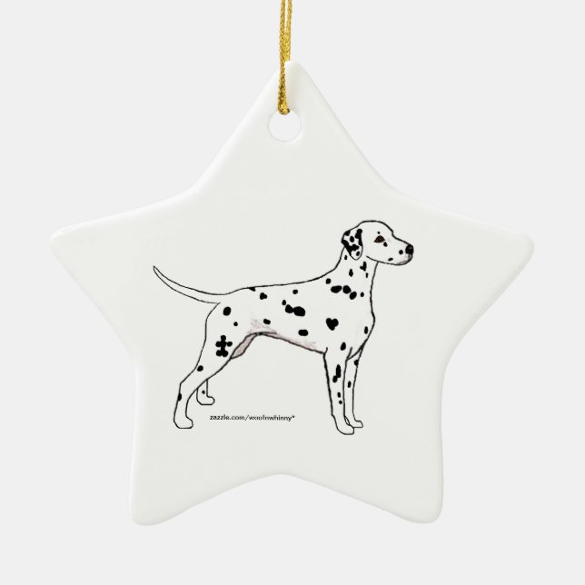 Dalmatian Star -- Black-Spotted Ceramic Ornament (Front)