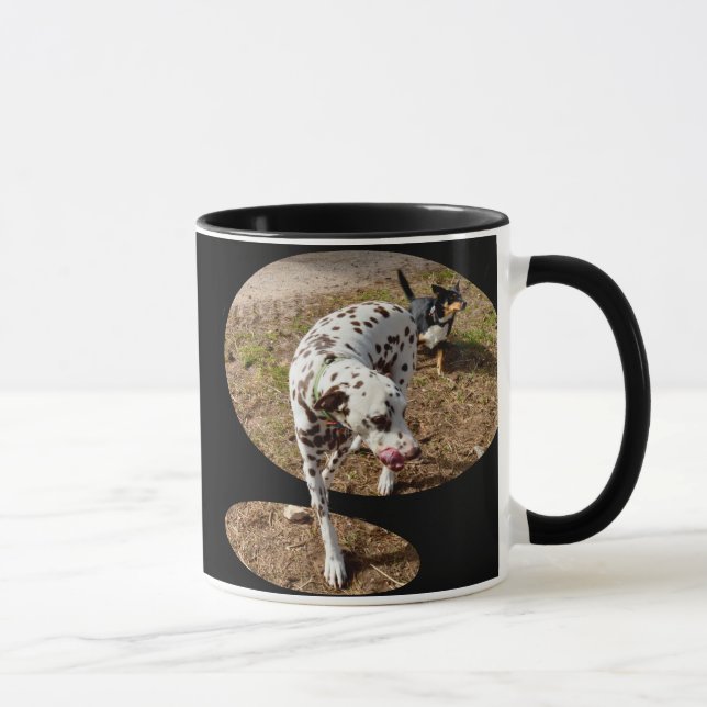 Dalmatian Stepping Out Of Window Frame, Mug (Right)