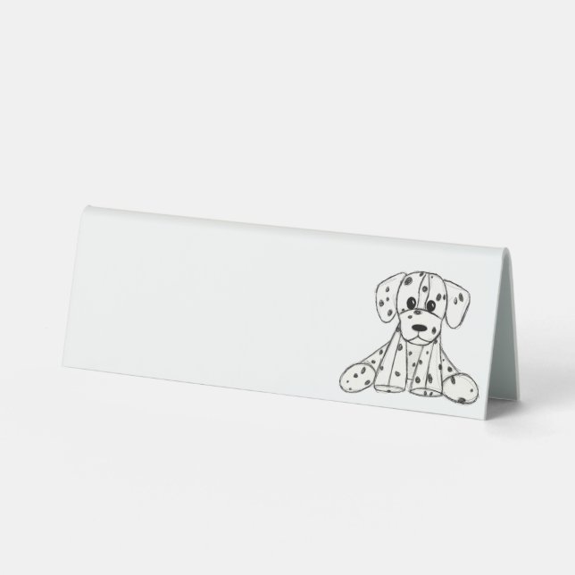 Dalmatian stuffed dog drawing outline simple black (Front)