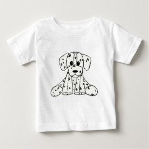 Dalmatian stuffed dog drawing outline simple black baby T-Shirt