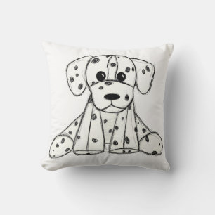 Dalmatian stuffed dog drawing outline simple black cushion
