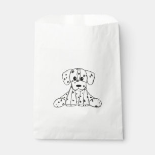 Dalmatian stuffed dog drawing outline simple black favour bag