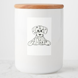 Dalmatian stuffed dog drawing outline simple black food label