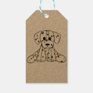 Dalmatian stuffed dog drawing outline simple black gift tags