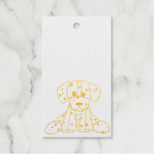 Dalmatian stuffed dog drawing outline simple black gift tags