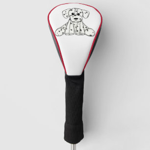 Dalmatian stuffed dog drawing outline simple black golf head cover