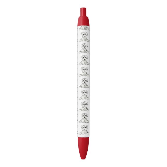 Dalmatian stuffed dog drawing outline simple black ink pen (Front Vertical)