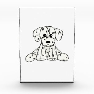 Dalmatian stuffed dog drawing outline simple black photo block