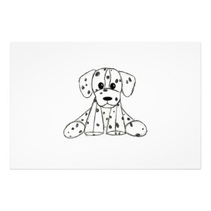 Dalmatian stuffed dog drawing outline simple black photo print
