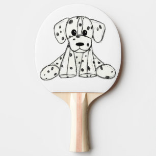 Dalmatian stuffed dog drawing outline simple black ping pong paddle