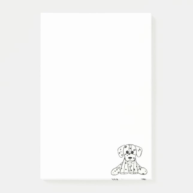 Dalmatian stuffed dog drawing outline simple black post-it notes (Front)