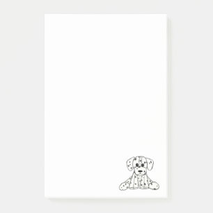Dalmatian stuffed dog drawing outline simple black post-it notes