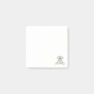 Dalmatian stuffed dog drawing outline simple black post-it notes