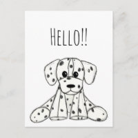 Dalmatian stuffed dog drawing outline simple black
