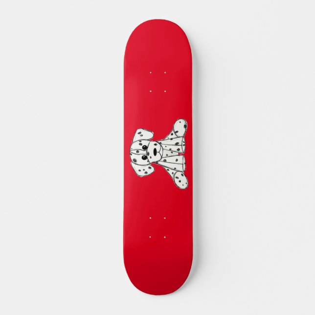 Dalmatian stuffed dog drawing outline simple black skateboard (Front)