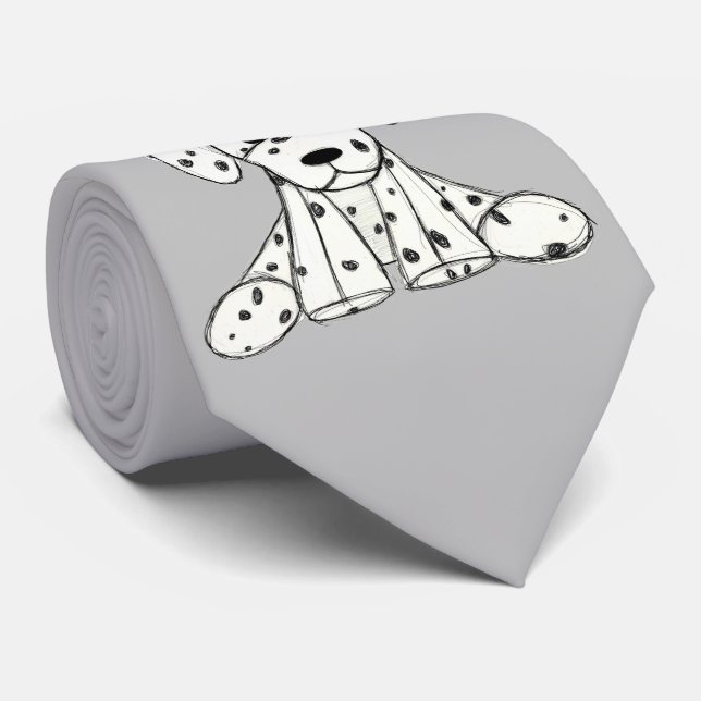 Dalmatian stuffed dog drawing outline simple black tie (Rolled)
