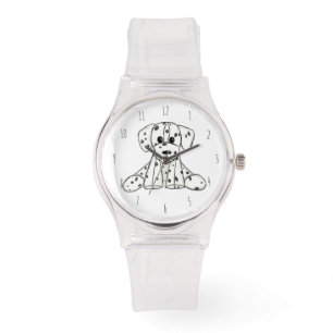 Dalmatian stuffed dog drawing outline simple black watch