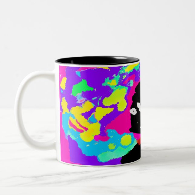 Dalmatian summer tie dry Two-Tone coffee mug (Left)