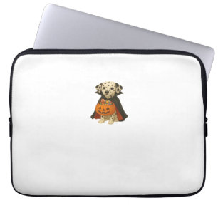 Dalmatian Trick-or-Treat Halloween Dog with Pumpki Laptop Sleeve