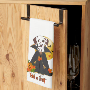 Dalmatian Trick or Treat Tea Towel