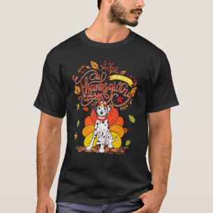 Dalmatian Turkey Happy Thanksgiving Dog Costume T-Shirt