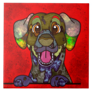 Dalmatian ugly dog face  ceramic tile